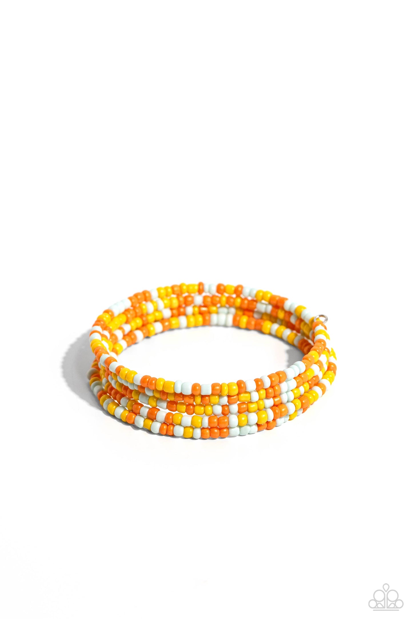 Coiled Candy - Yellow Seed Bead Coil Bracelet - Paparazzi Accessories
