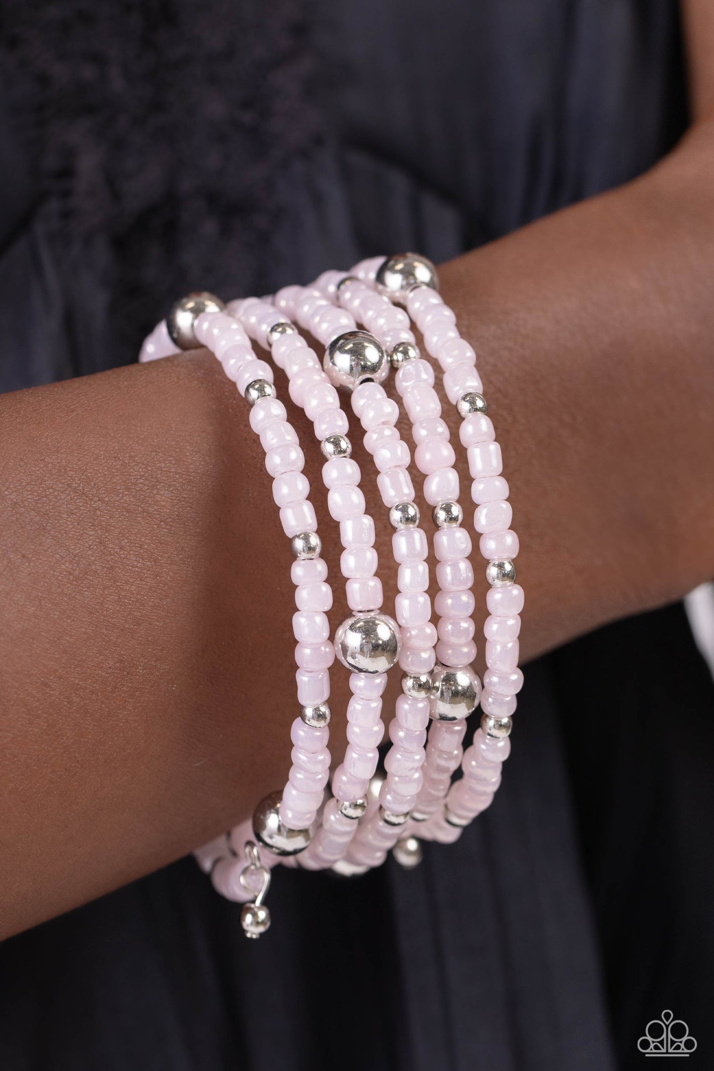Refined Retrograde - Pink Seed Bead Coil Bracelet - Paparazzi Accessories