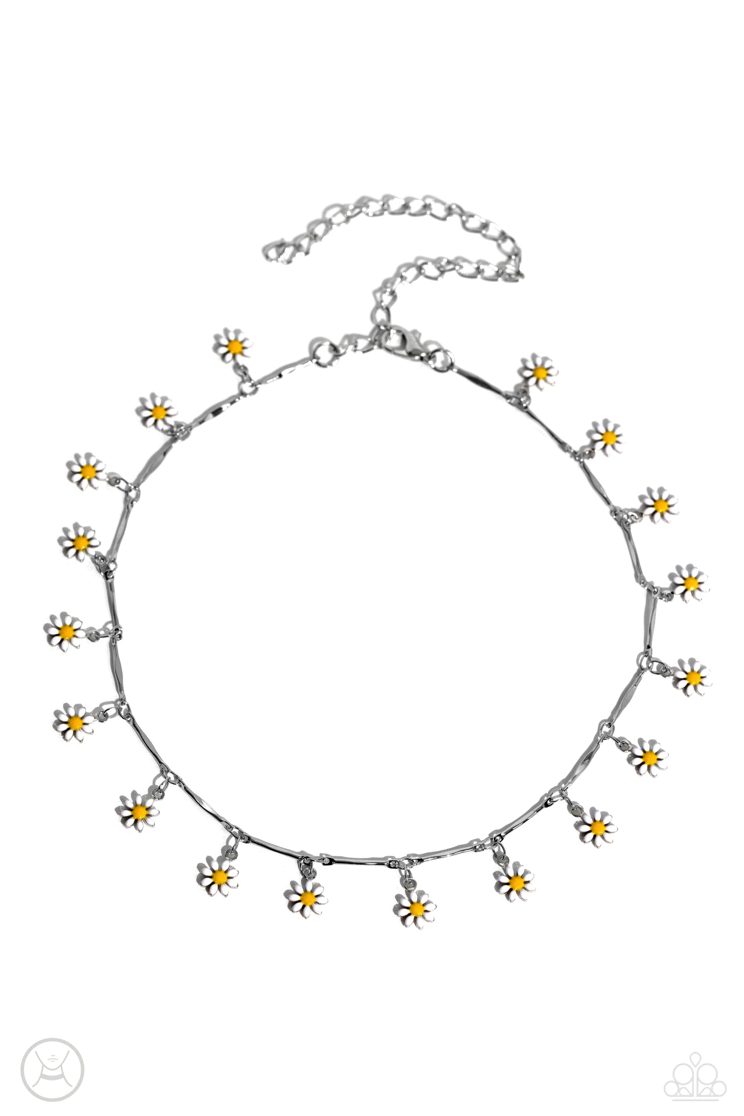 Delicate Display - White Flower Choker Necklace - Paparazzi Accessories