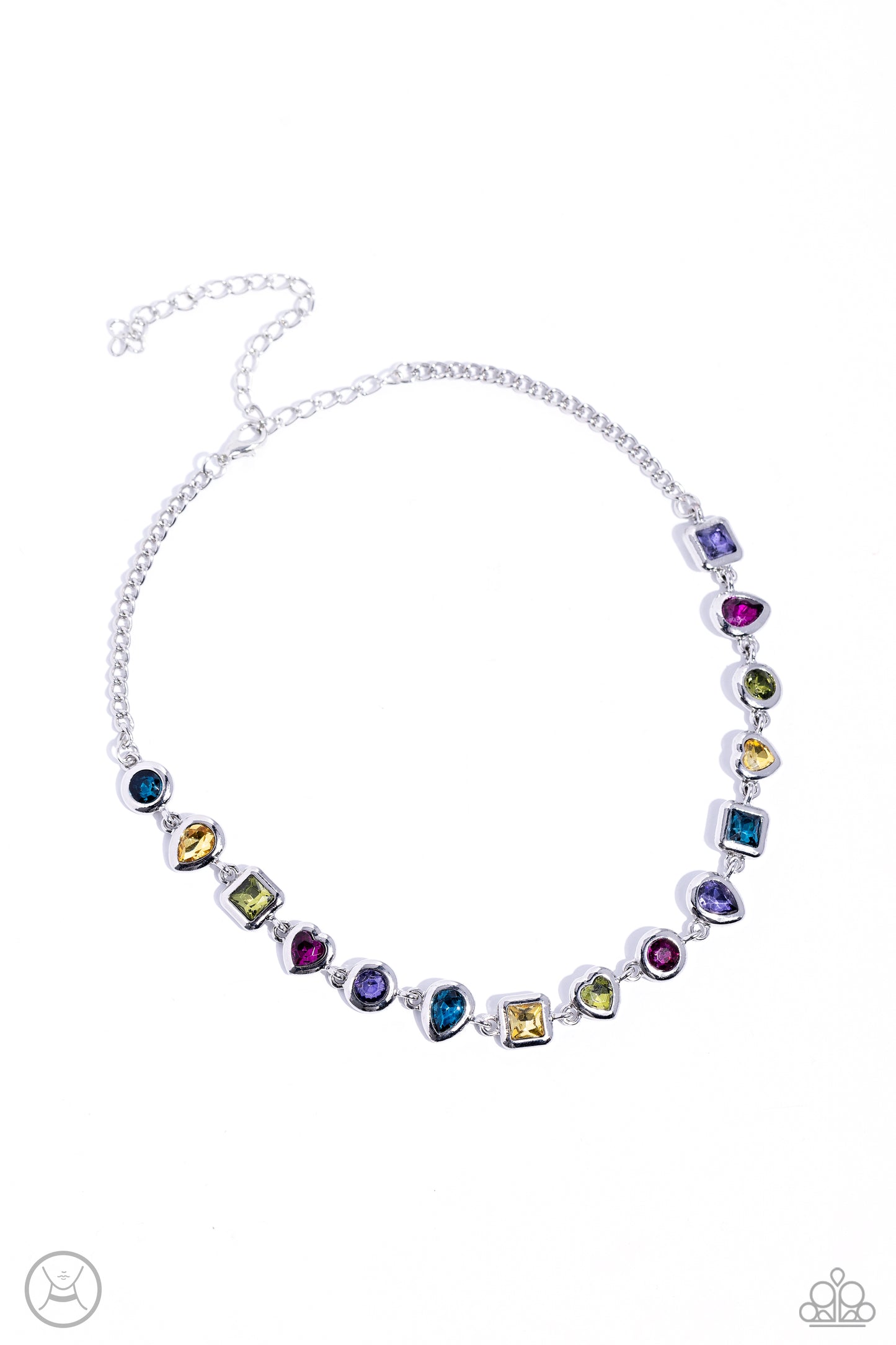 Abstract Admirer - Multi - Colored Shape Gem Short Necklace - October 2023 Life of the Party Exclusive - Paparazzi Accessories