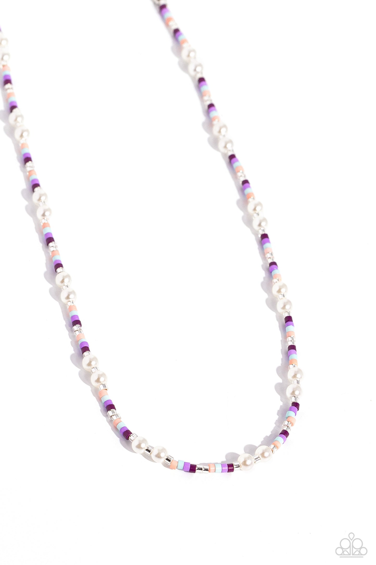 Colorblock Charm - Purple Seed Bead Necklace - Paparazzi Accessories