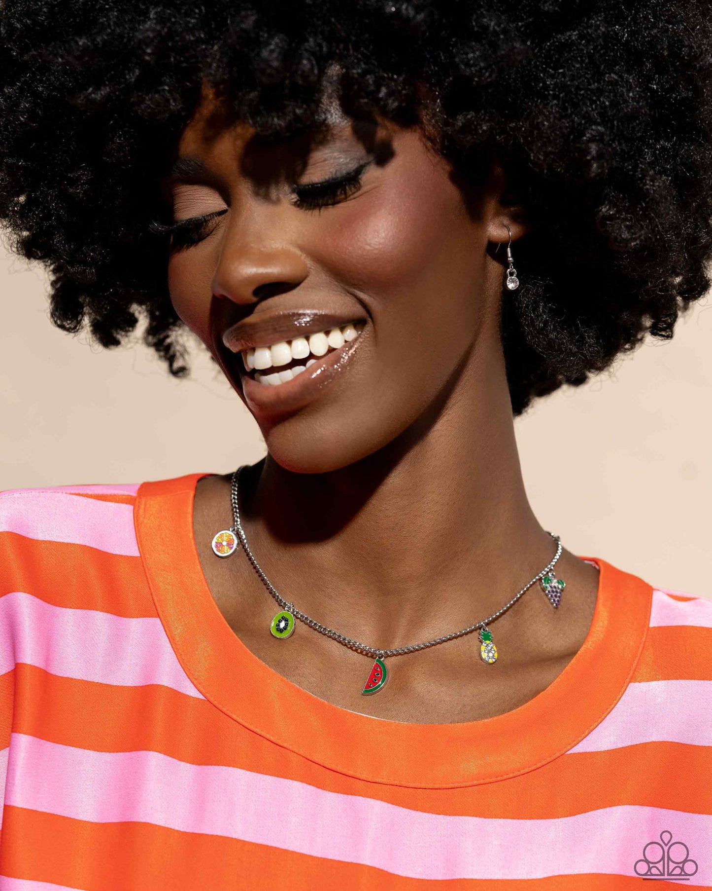 Fruity Flair - Multi Charm Necklace - Paparazzi Accessories