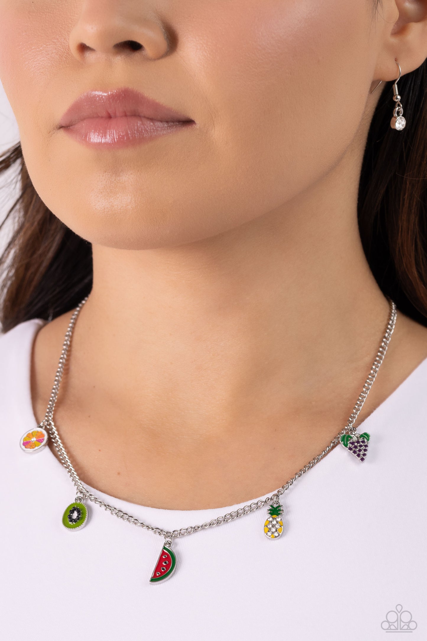 Fruity Flair - Multi Charm Necklace - Paparazzi Accessories