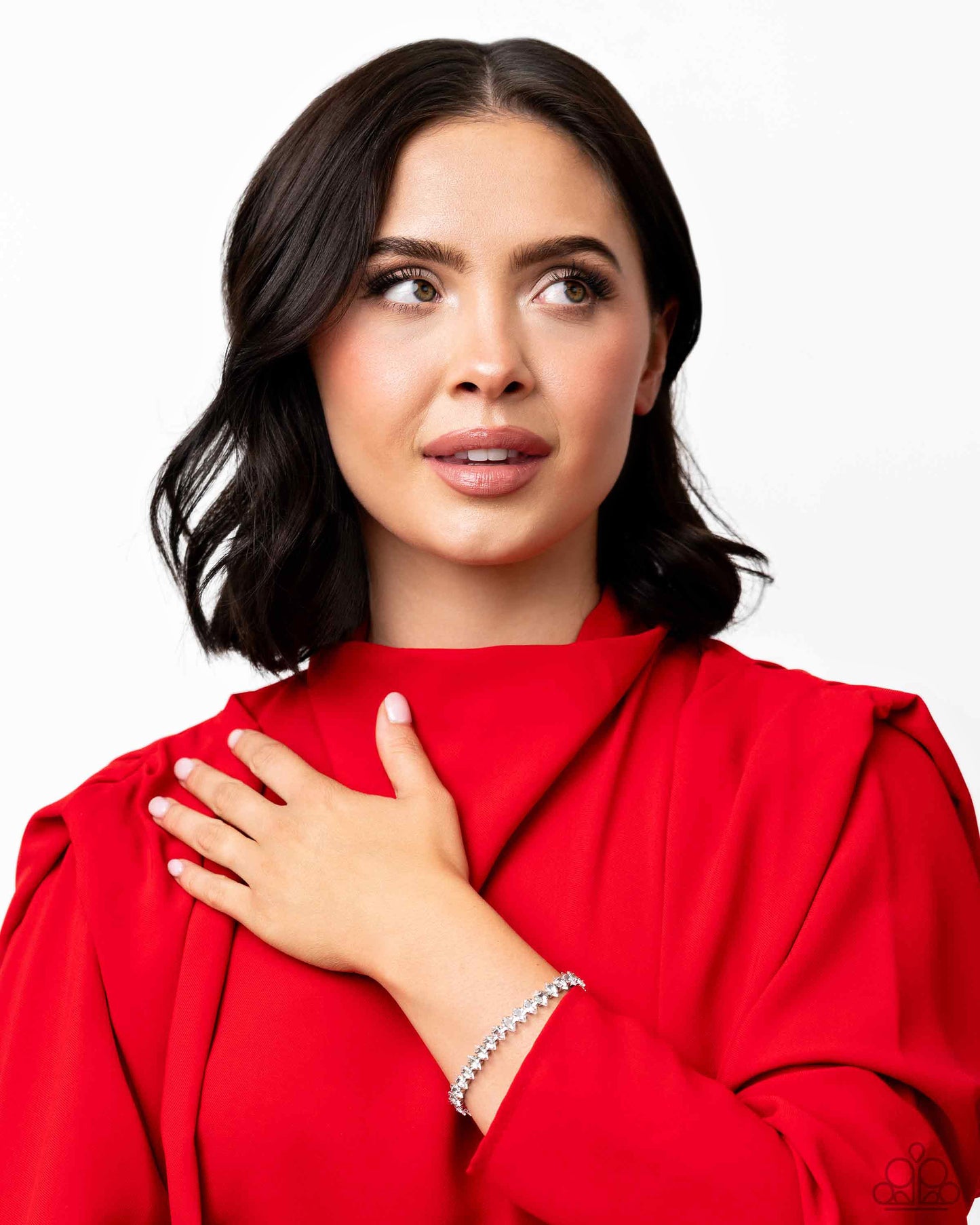 Marquise Masterpiece - White Rhinestone - Clasp Bracelet - Paparazzi Accessories