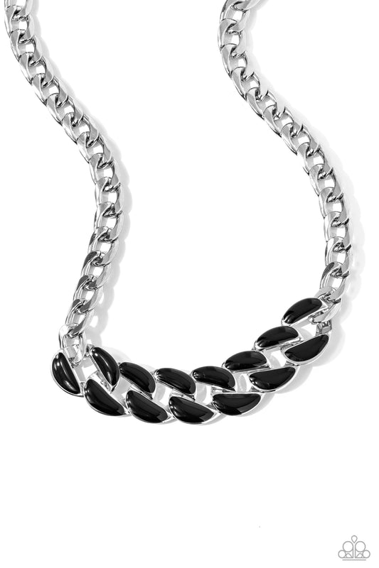 CURB Craze - Black Enamel Chain Necklace - Paparazzi Accessories