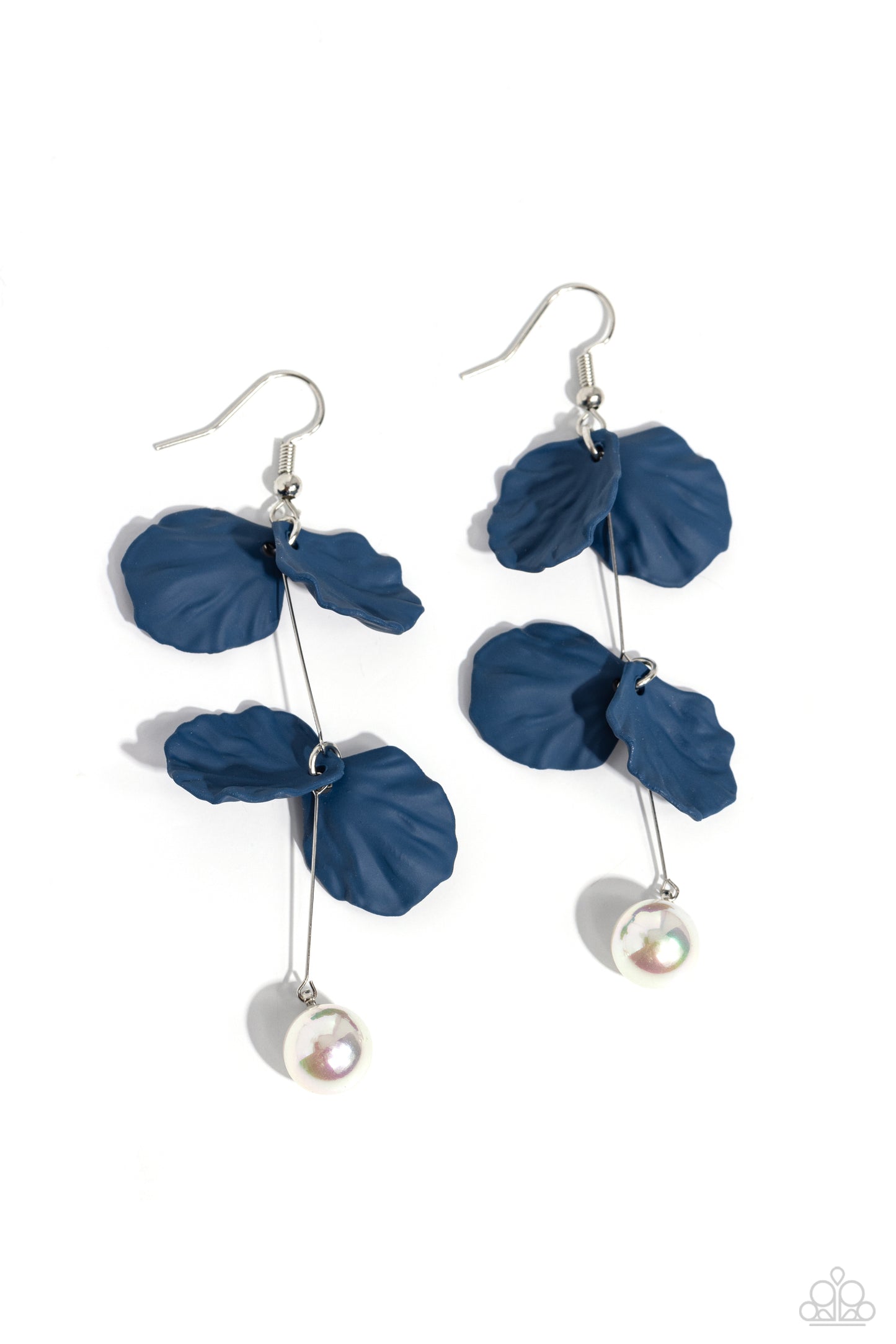 Edwardian Era - Blue Flower Petal Pearl Earrings - Paparazzi Accessoires
