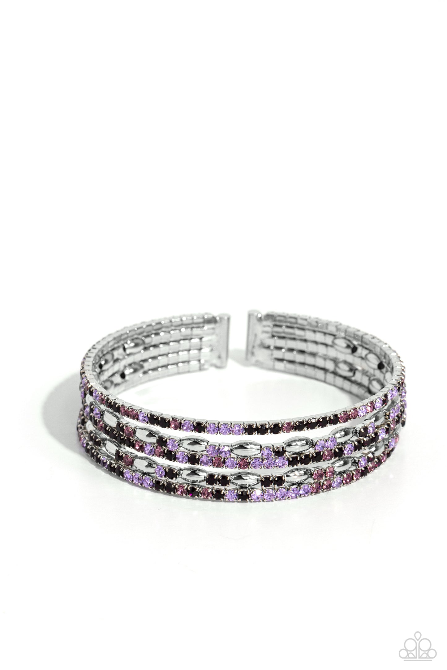 Endless Energy - Purple Rhinestone Flex Cuff Bracelet - Paparazzi Accessories