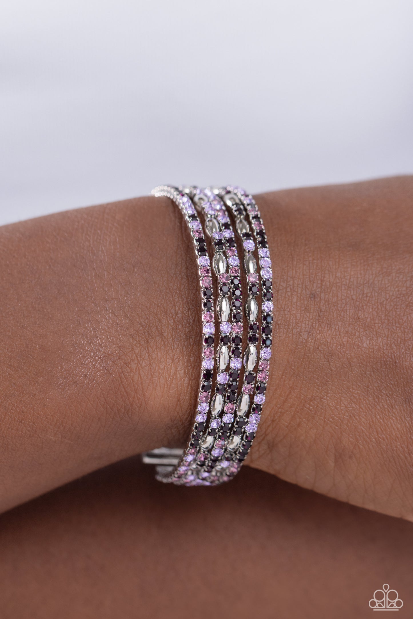 Endless Energy - Purple Rhinestone Flex Cuff Bracelet - Paparazzi Accessories