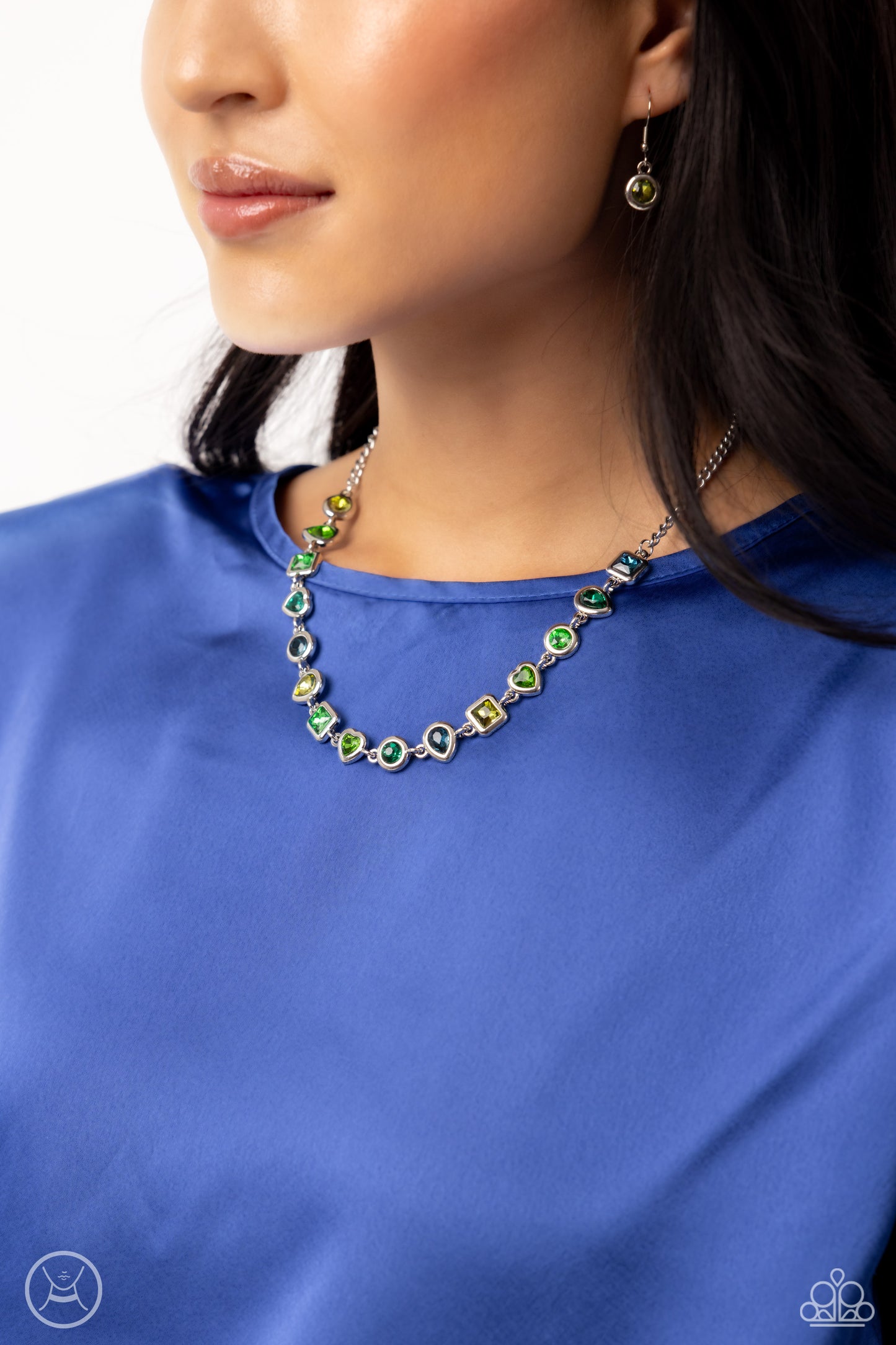 Abstract Admirer - Green Gem Choker Necklace - Paparazzi Accessories