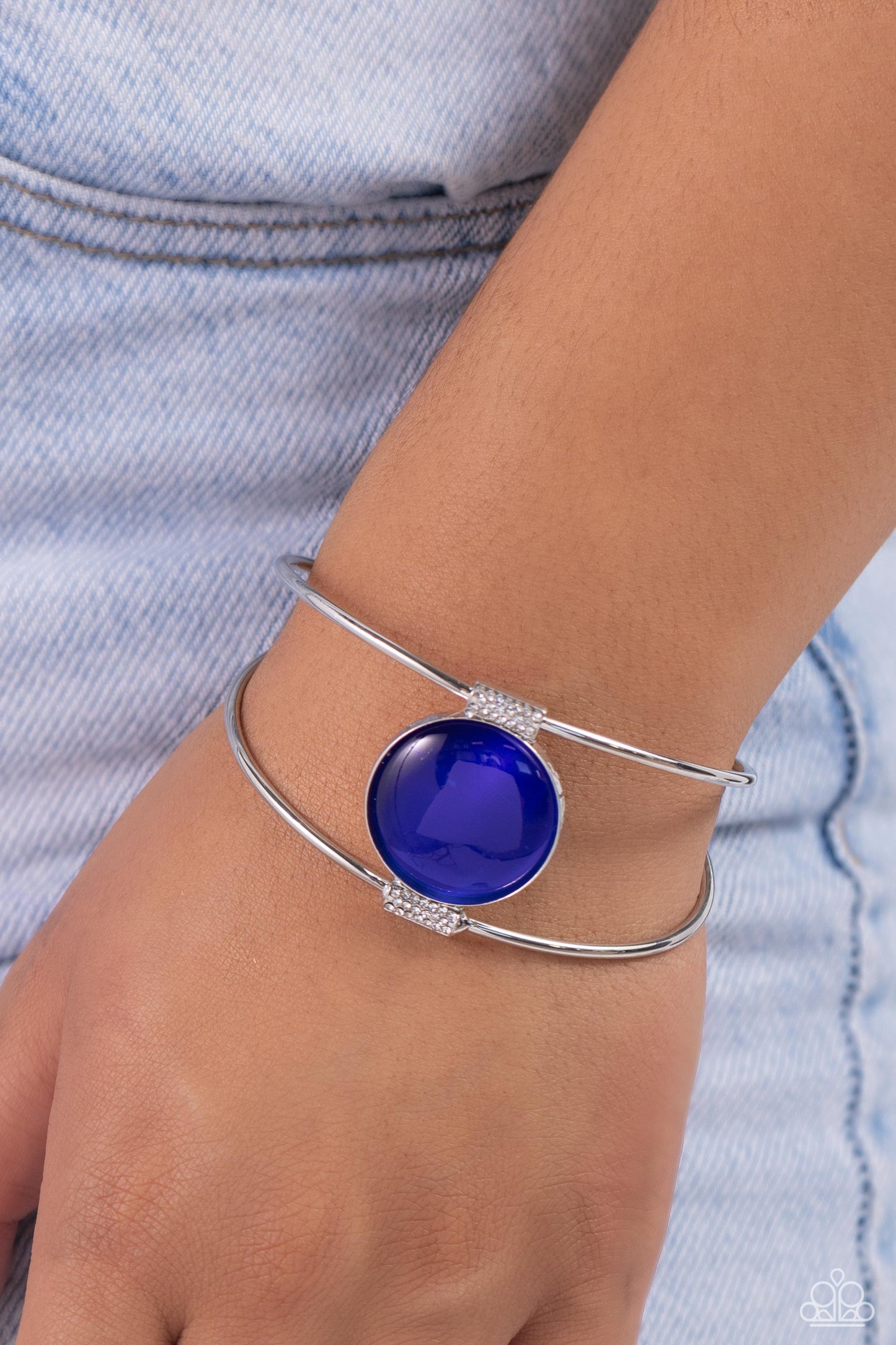 Candescent Cats Eye - Blue Cuff Bracelet - Paparazzi Accessories