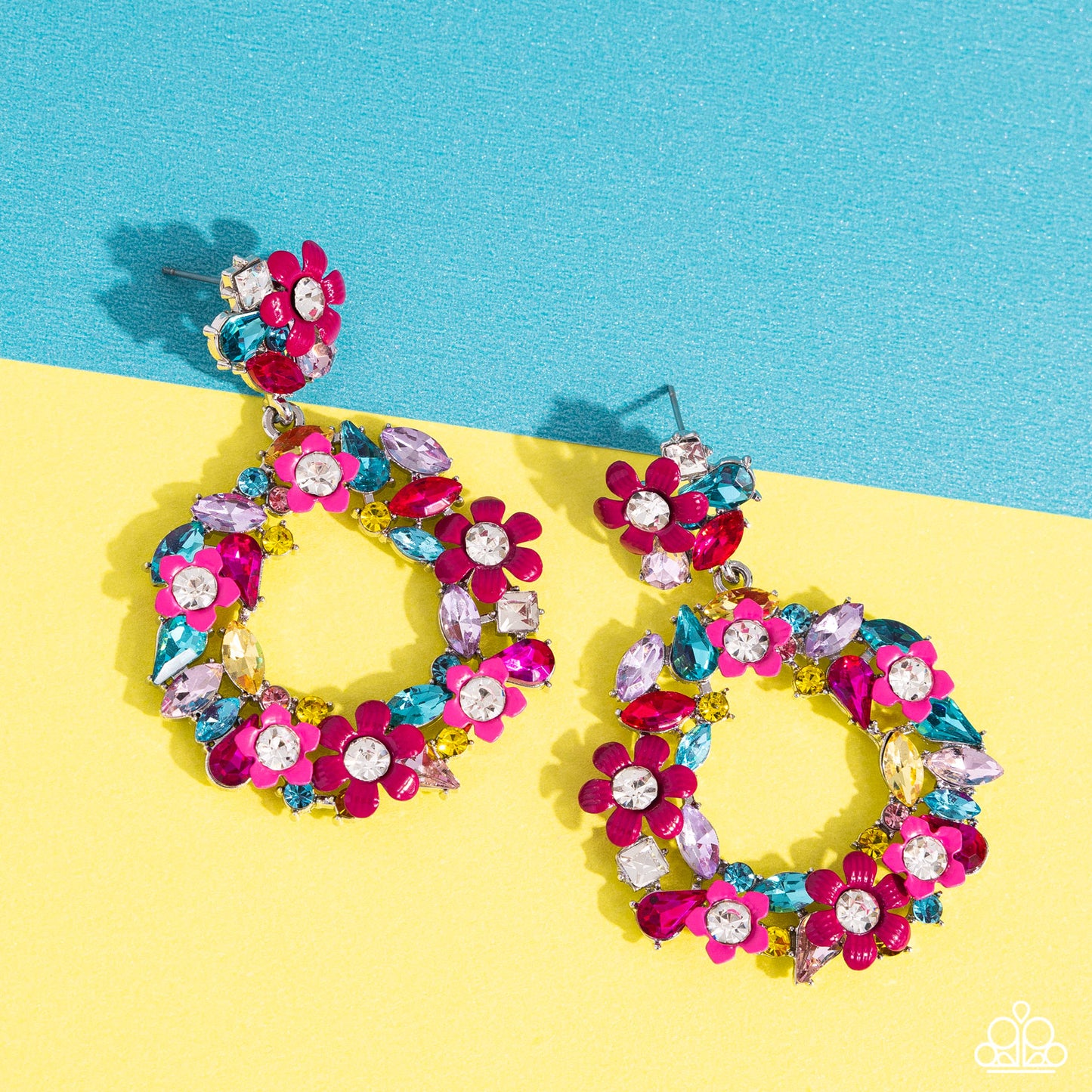 Wreathed in Wildflowers - Multi Post Earrings - Life of the Party Exclusive February 2024 - Paparazzi Accessories