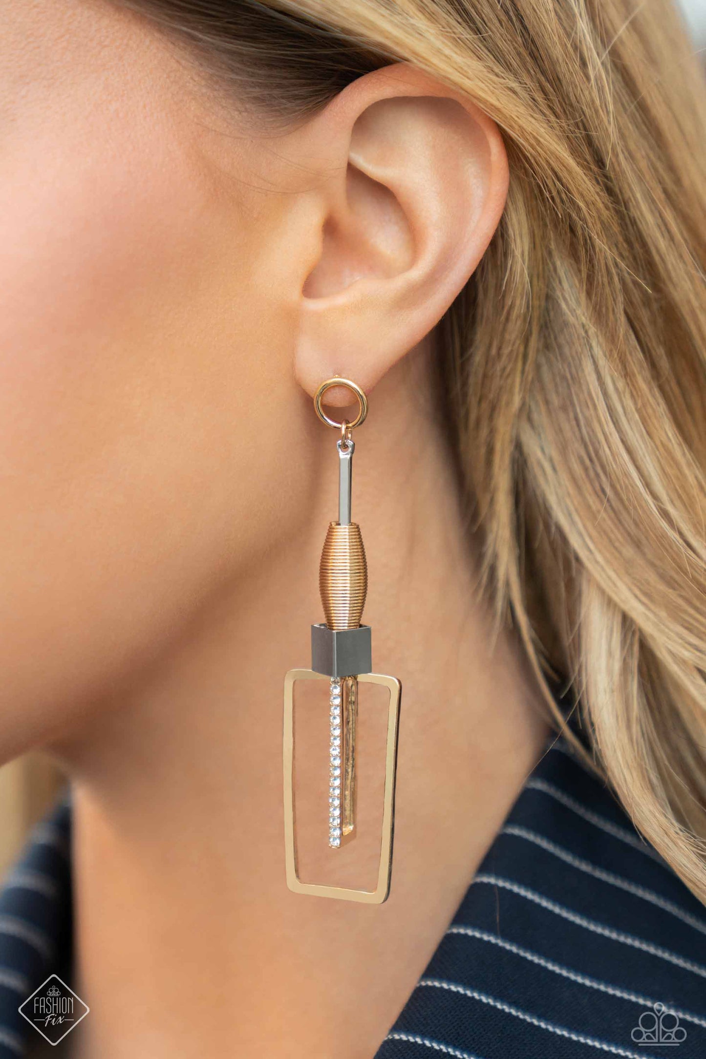 Clear the SQUARE - Gold Post Earrings - Paparazzi Accessories