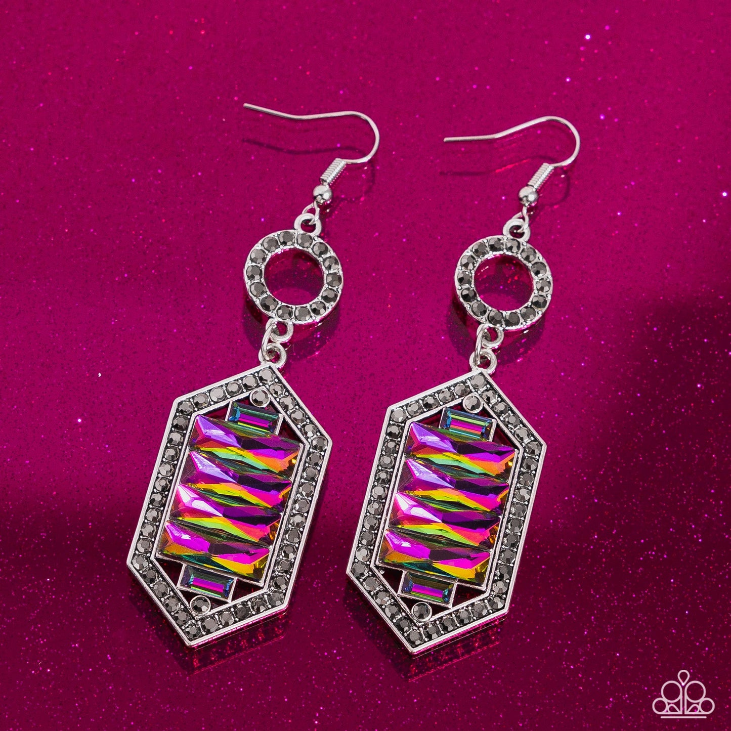 Combustible Craving - Multi Oil Spill Fishhook Earrings - Paparazzi Accessories