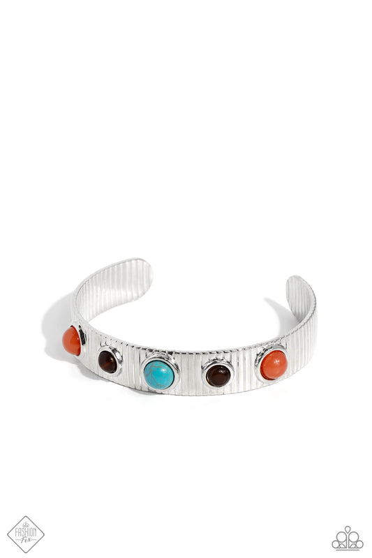 Dedicated Desertscape - Blue Cuff Bracelet - Paparazzi Accessories