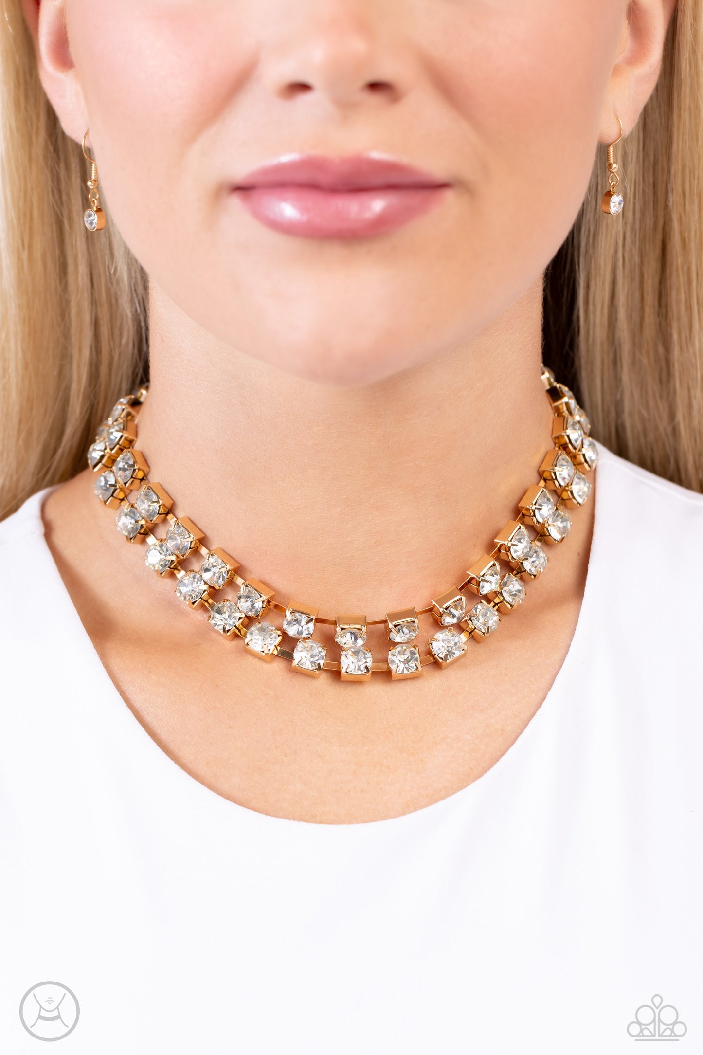 Glistening Gallery - Gold Layered Choker Necklace - Paparazzi Accessories