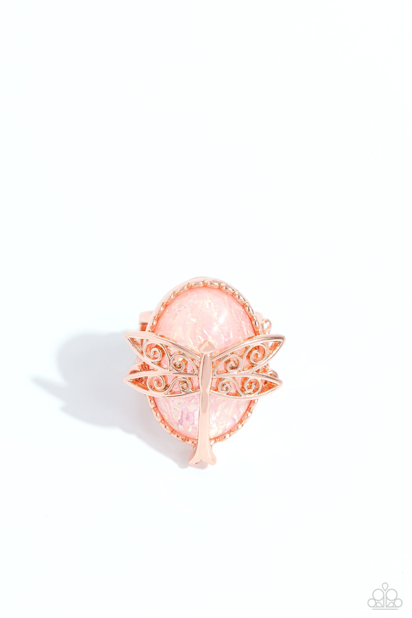 Dragonfly Dazzle - Copper - Opalescent Iridescent Ring - Paparazzi Accessories