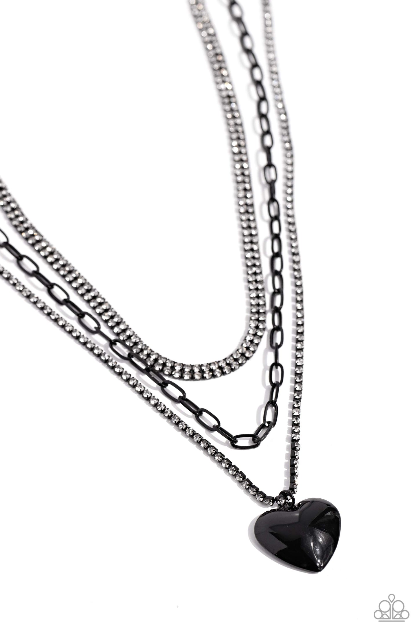 Caring Cascade - Black Necklace - Paparazzi Accessories
