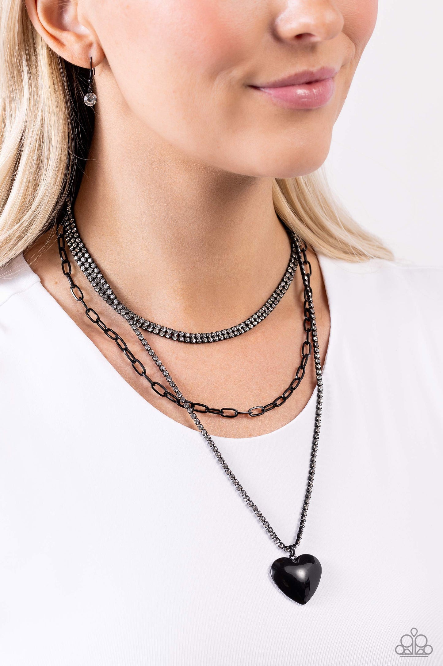 Caring Cascade - Black Necklace - Paparazzi Accessories