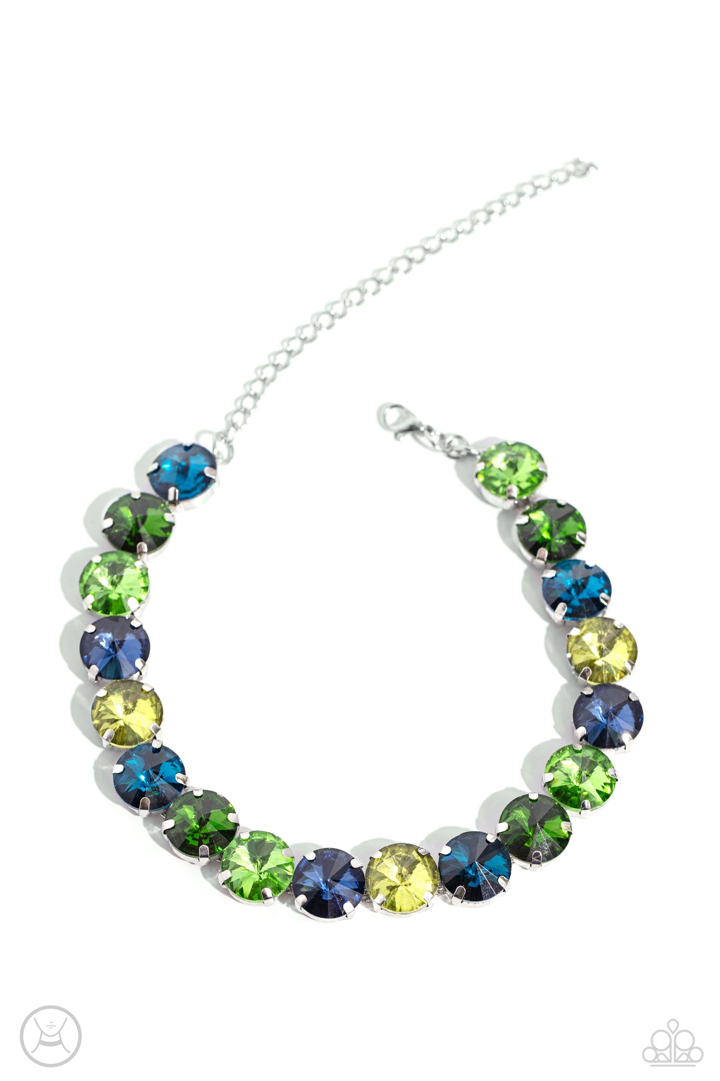 Alluring A-Lister - Green Stiletto Rhinestone Choker Necklace - Paparazzi Accessories