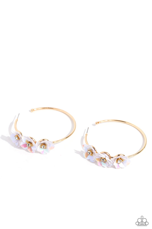 Ethereal Embellishment - Gold Hoop Earrings - Paparazzi Accessories