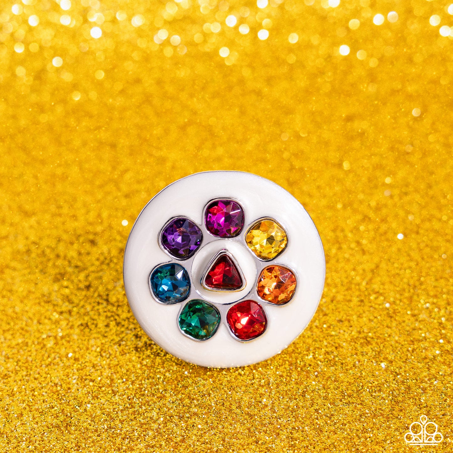 Captivating Centerpiece - Multi Rainbow Rhinestone Ring - Life of the Party Exclusive February 2024 - Paparazzi Accessories