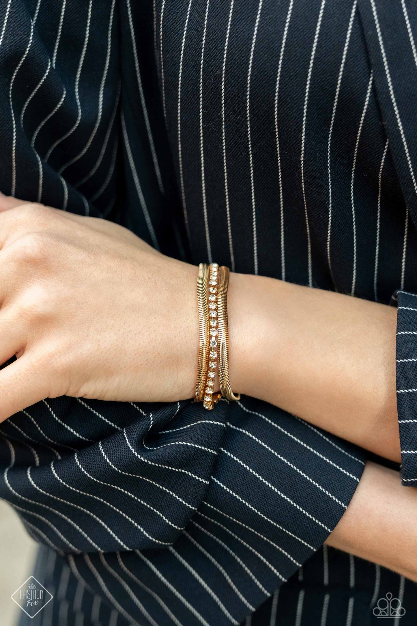 A SQUARE Treasure - Gold Clasp Bracelet - Paparazzi Accessories