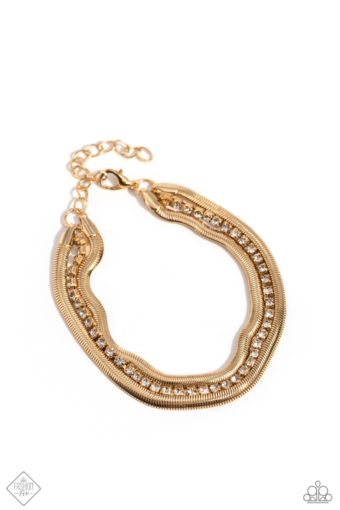 A SQUARE Treasure - Gold Clasp Bracelet - Paparazzi Accessories