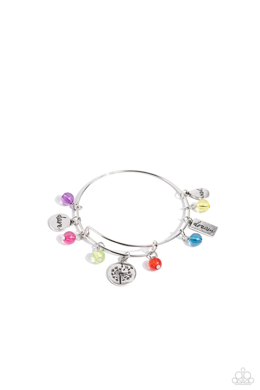 Dedicated Dandelion - Multi - "Dare, Wish, Dream" Bangle Bracelet - Paparazzi Accessories