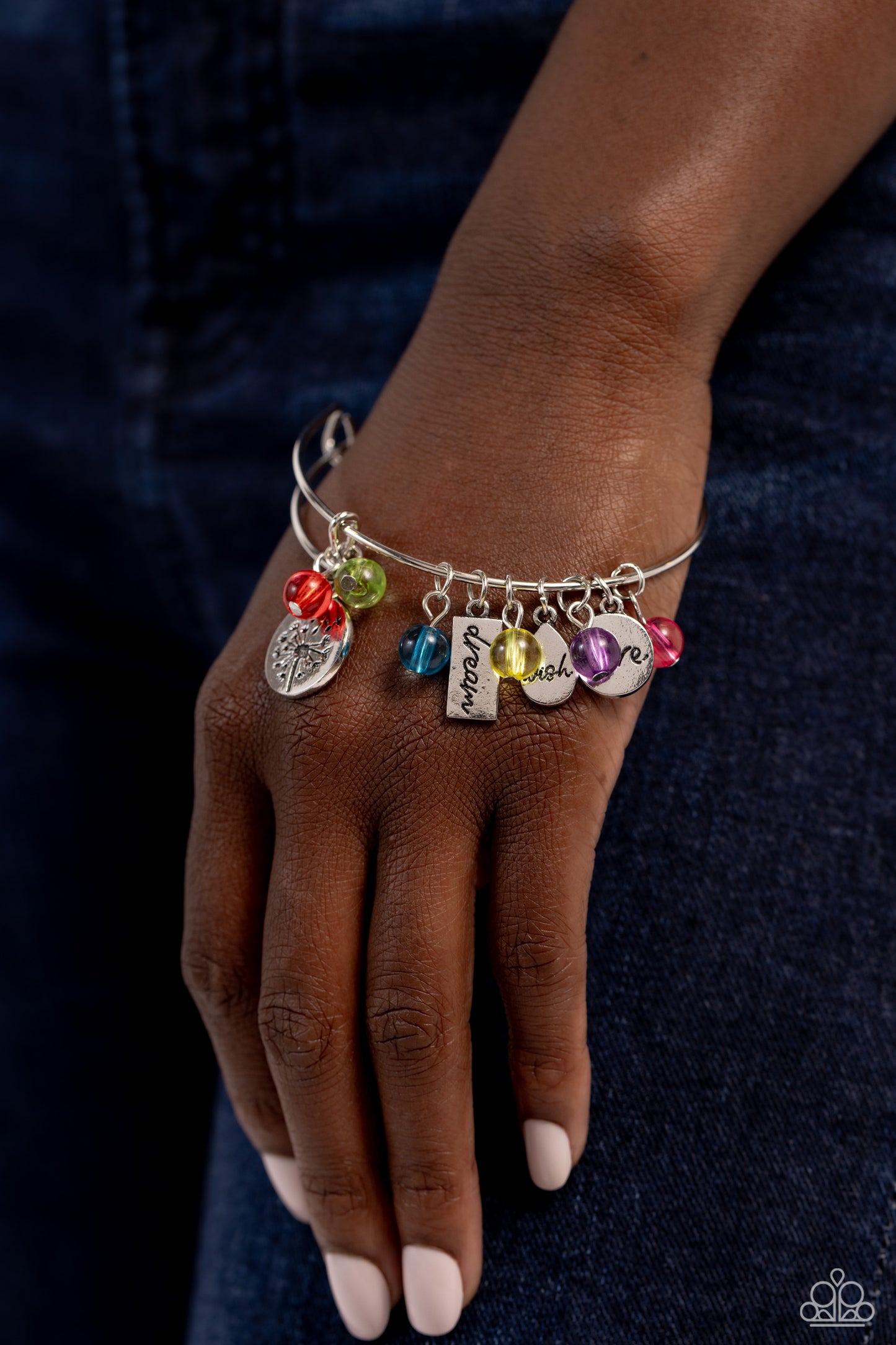 Dedicated Dandelion - Multi - "Dare, Wish, Dream" Bangle Bracelet - Paparazzi Accessories