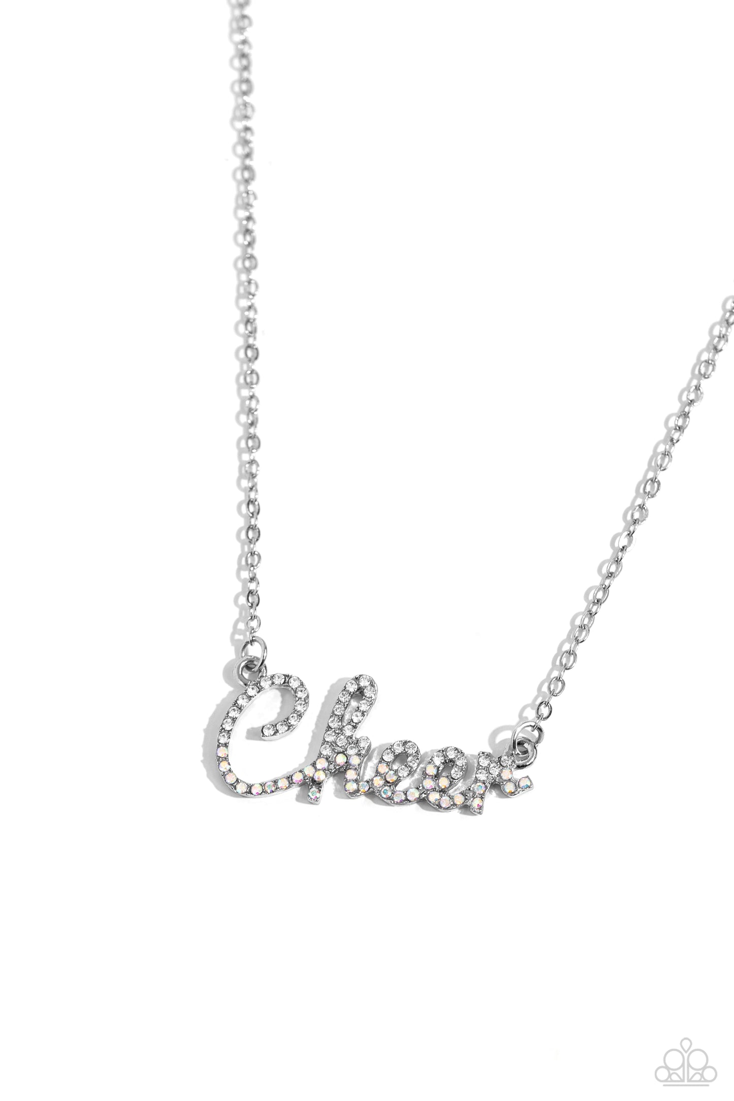 Cheer Squad - White Rhinestone Necklace - Paparazzi Accessories