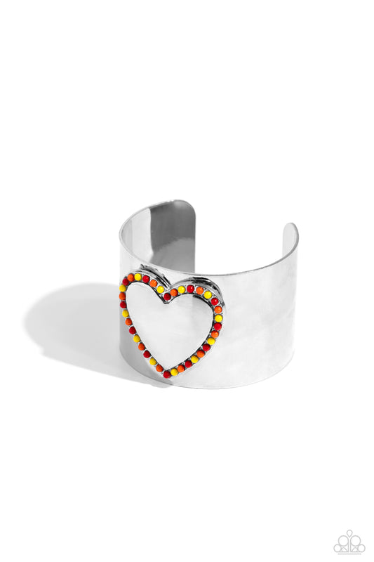 Cuffing Season - Red Seed Bead Cuff Bracelet - Paparazzi Accessories