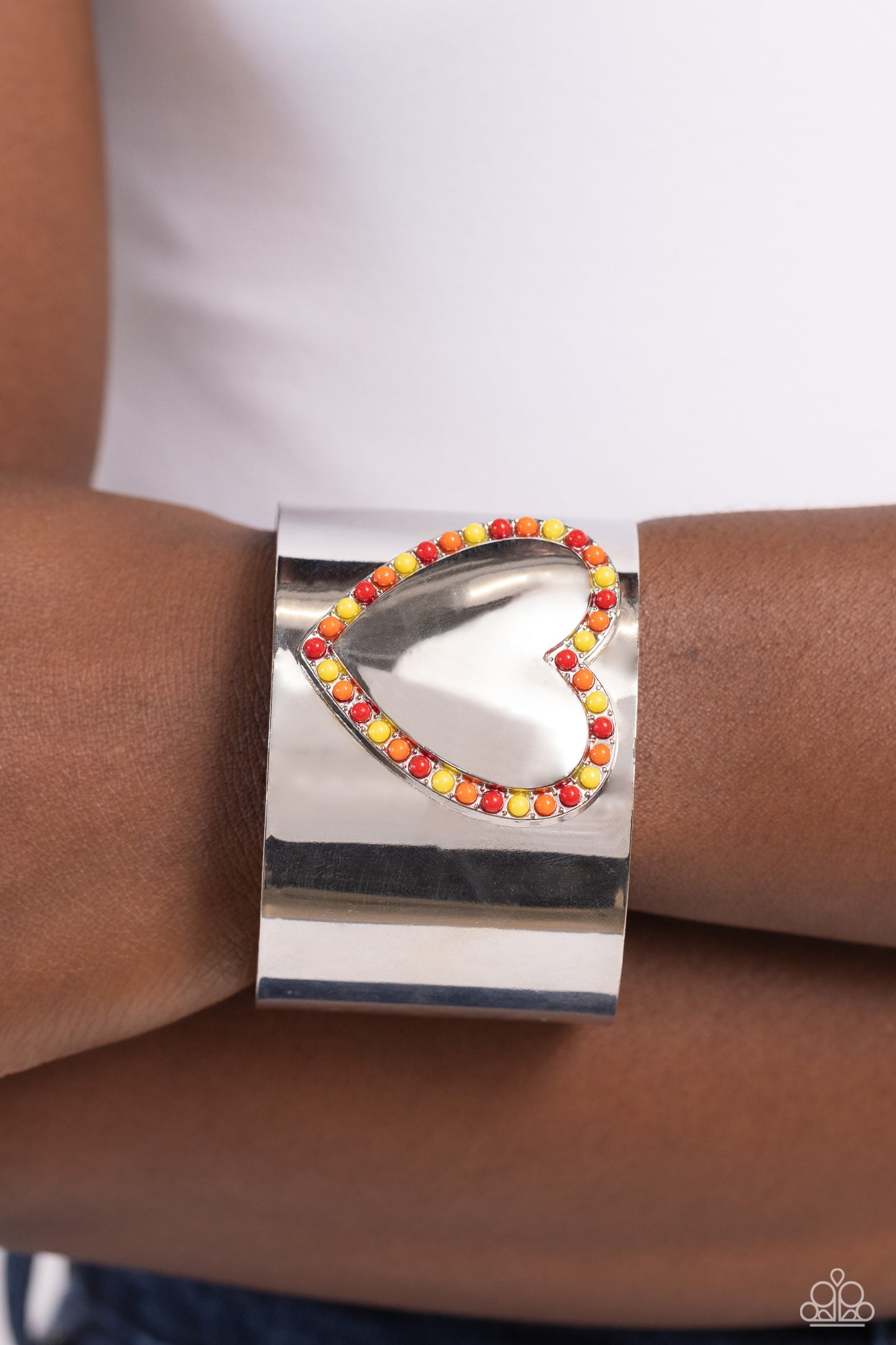 Cuffing Season - Red Seed Bead Cuff Bracelet - Paparazzi Accessories