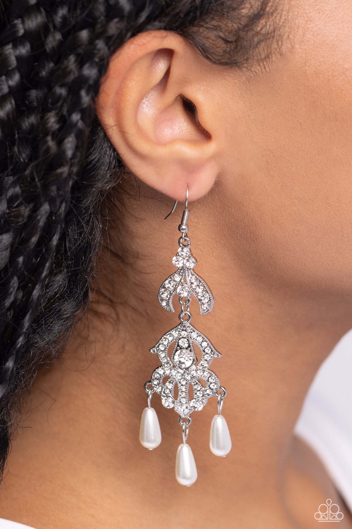 Cosmopolitan Combo - White Teardrop Pearl Fishhook Earrings - Paparazzi Accessories