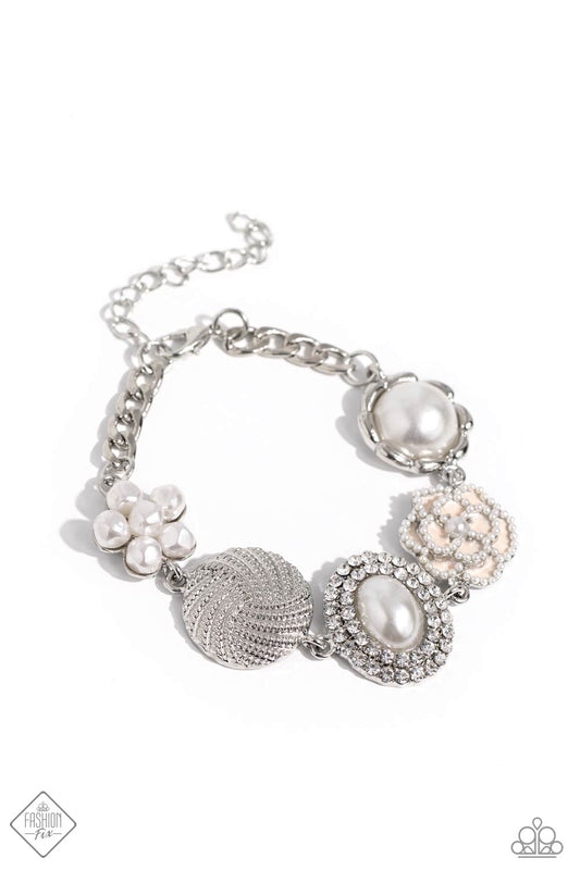 Cultivated Charm - White Pearl Clasp Bracelet - Paparazzi Accessories