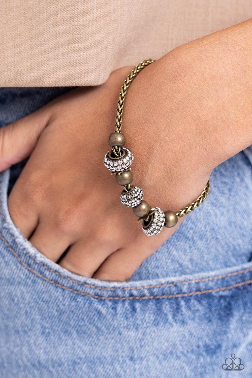 Draped Dedication - Brass Clasp Bracelet - Paparazzi Accessories