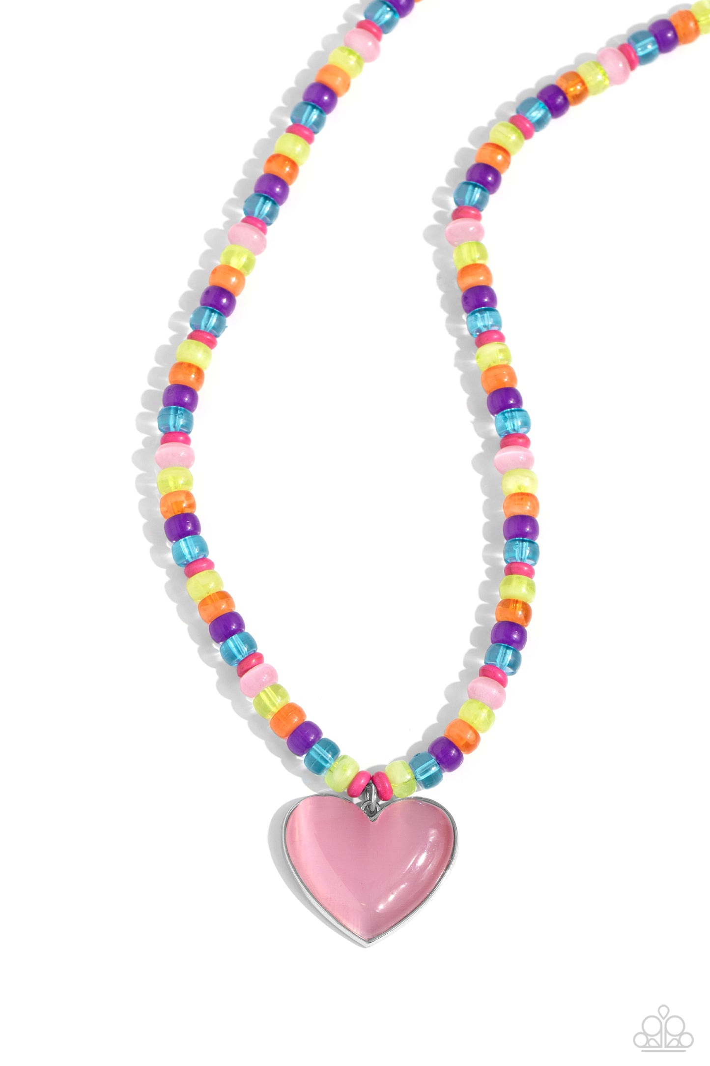 Desertscape Delight - Pink Stone Heart Necklace - Paparazzi Accessories