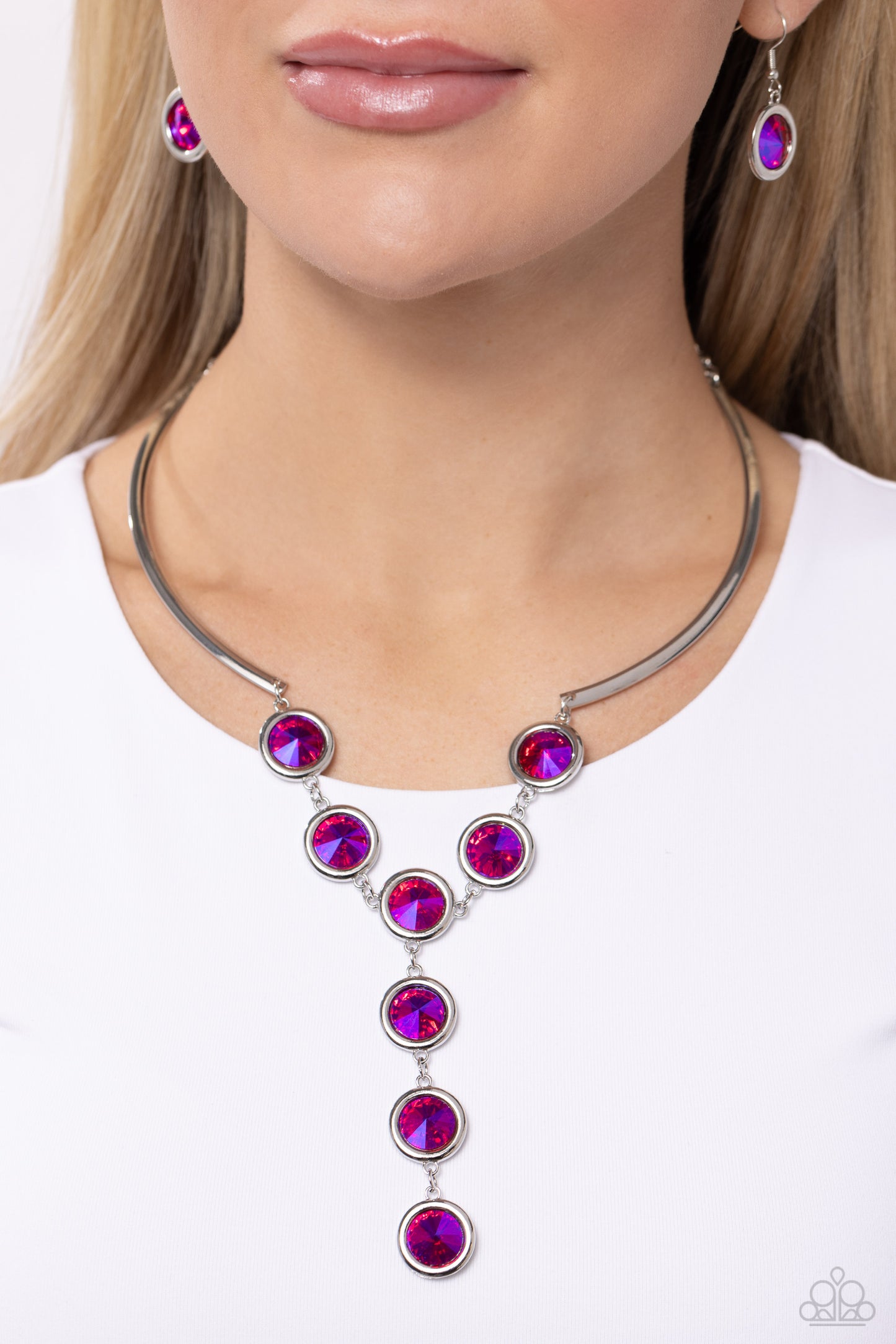 Cheers to Confidence - Pink UV Shimmer Necklace - Paparazzi Accessories