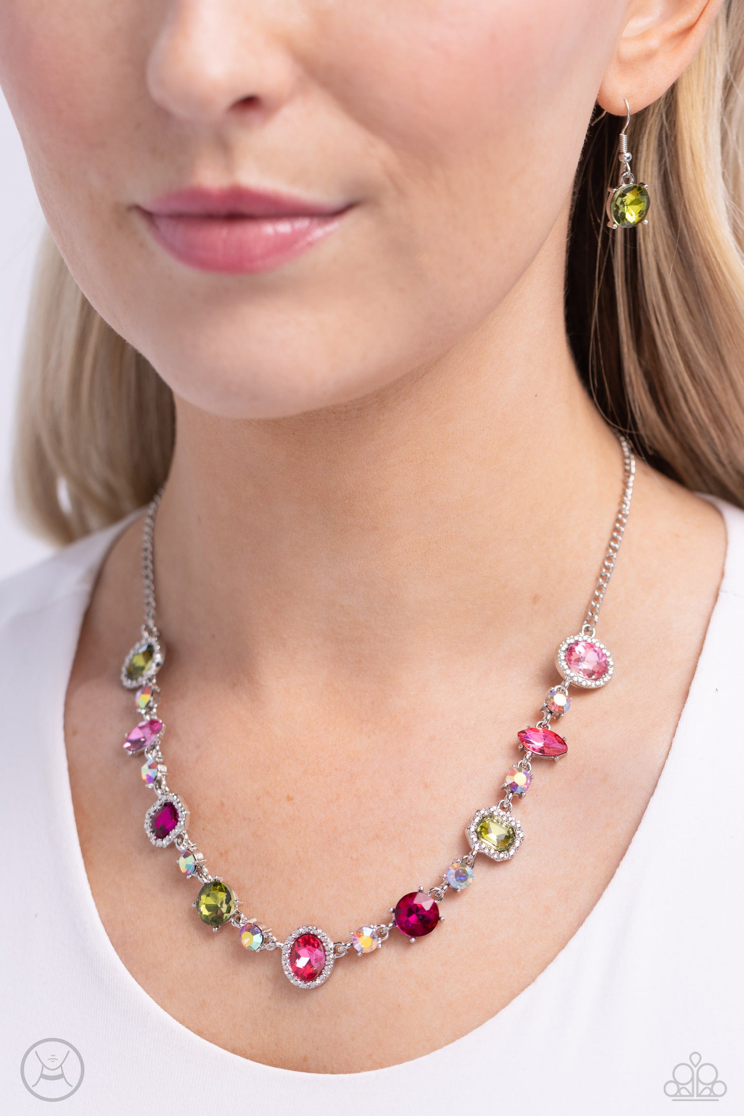 Dramatic Debut - Multi Rhinestone Choker Necklace - Paparazzi Accessories