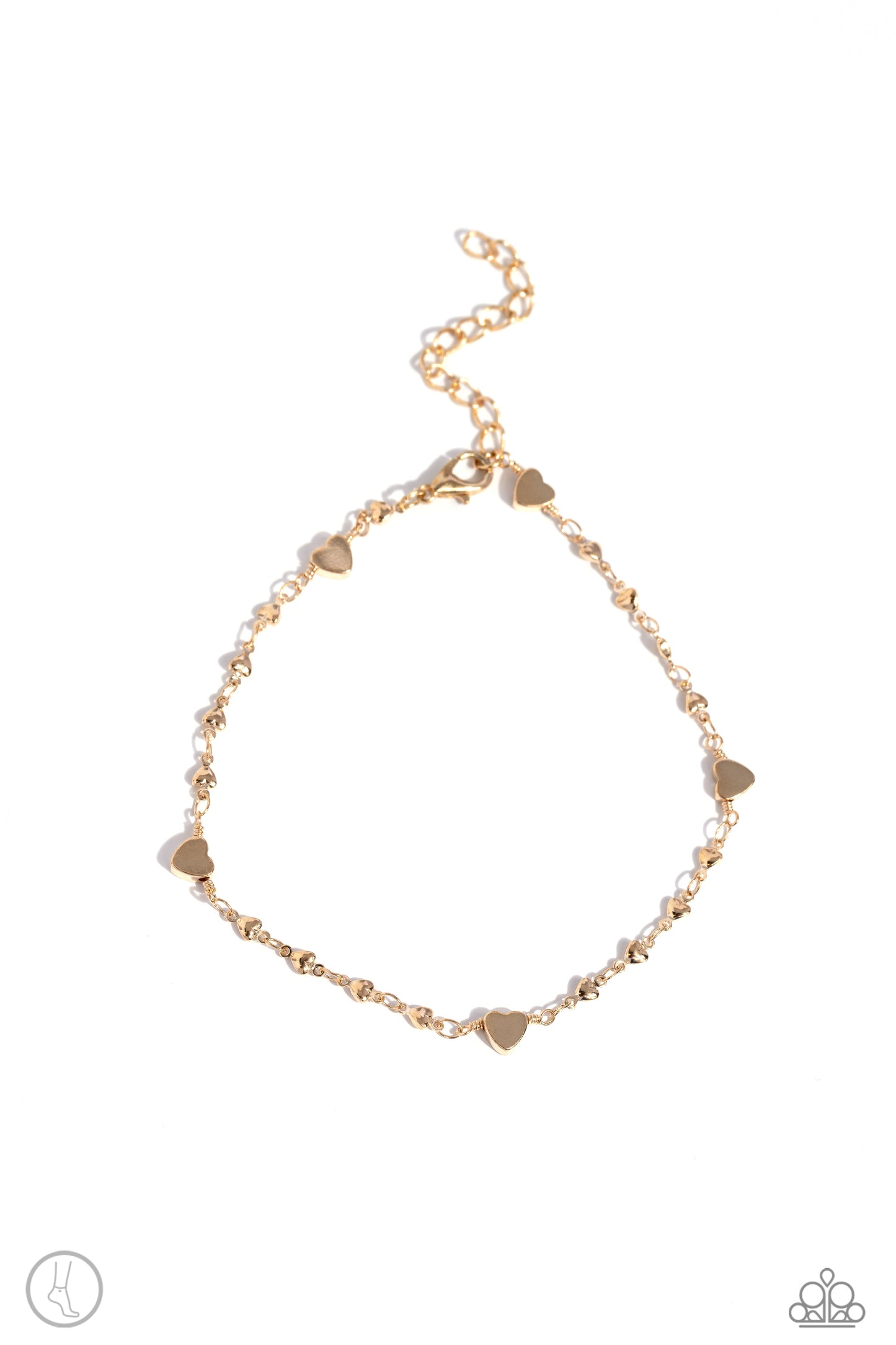Highlighting My Heart - Gold Clasp Anklet - Paparazzi Accessories