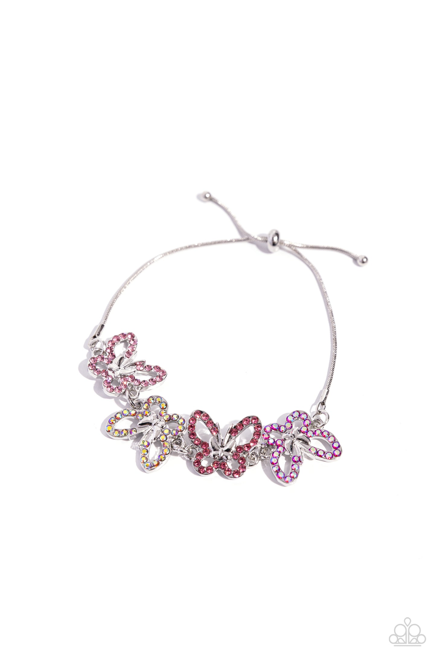 Butterfly Belonging - Pink Sliding Bracelet - Paparazzi Accessories