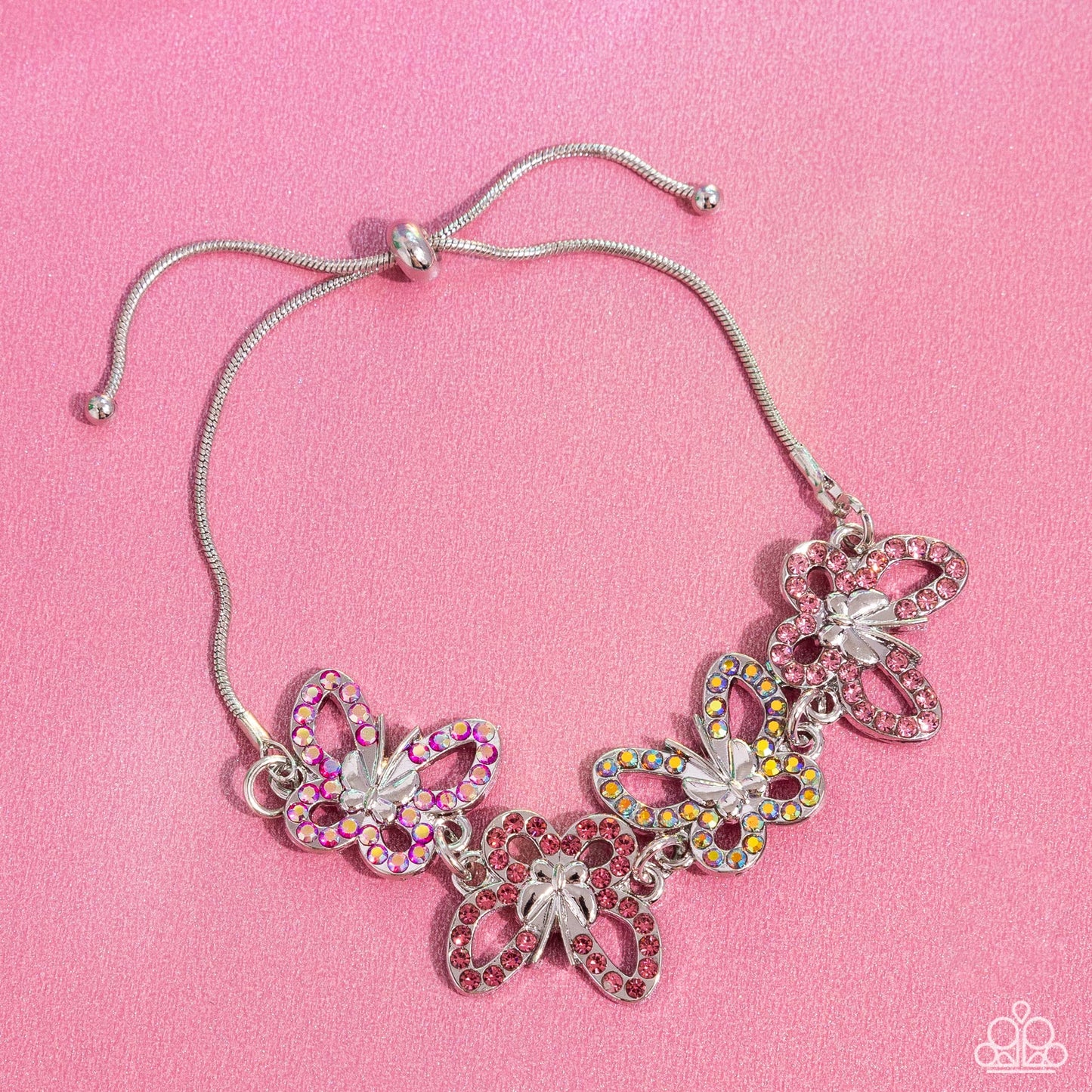 Butterfly Belonging - Pink Sliding Bracelet - Paparazzi Accessories