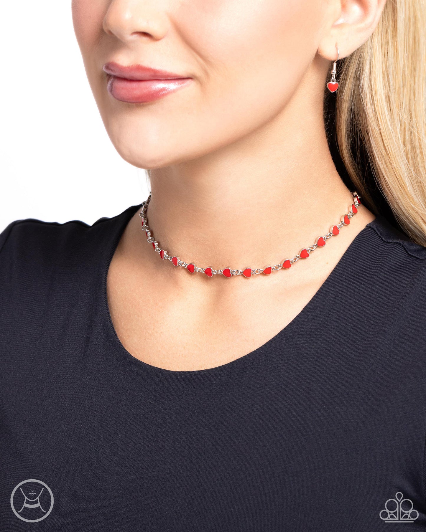 Dancing Dalliance - Red Heart Choker Necklace - Paparazzi Accessories