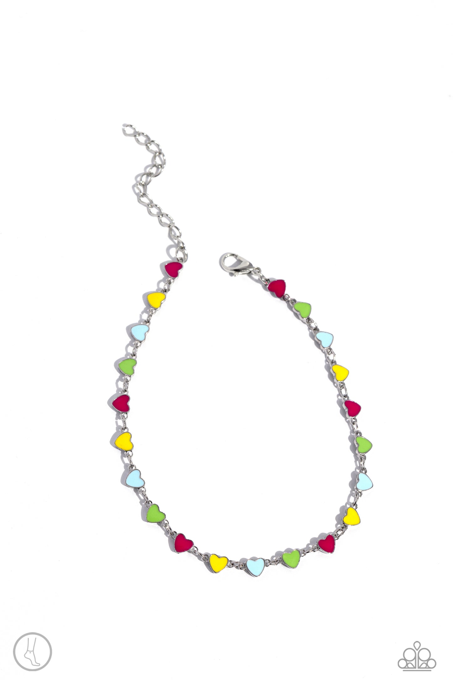 Dancing Delight - Silver Clasp Anklet - Paparazzi Accessories
