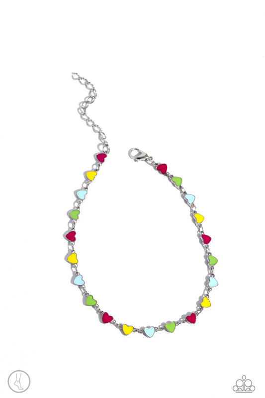 Dancing Delight - Silver Clasp Anklet - Paparazzi Accessories