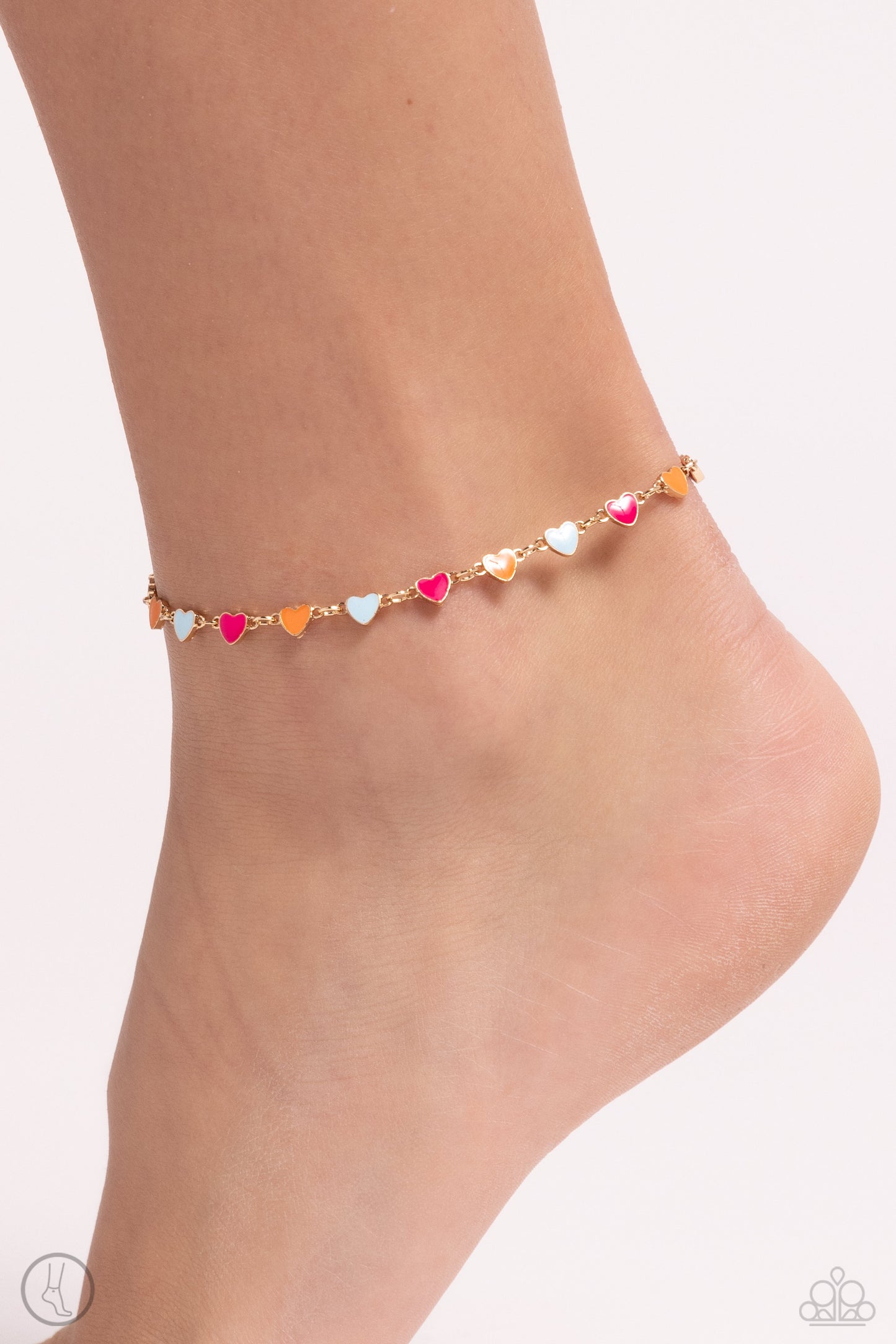 Dancing Delight - Heart Clasp Anklet - Paparazzi Accessories