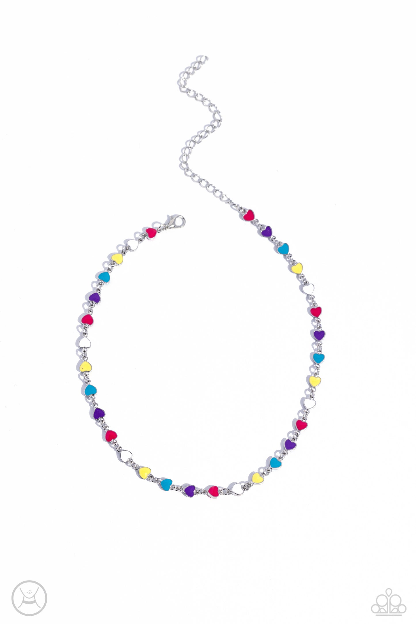 Dancing Dalliance - Multi Hearts Choker Necklace - Paparazzi Accessories