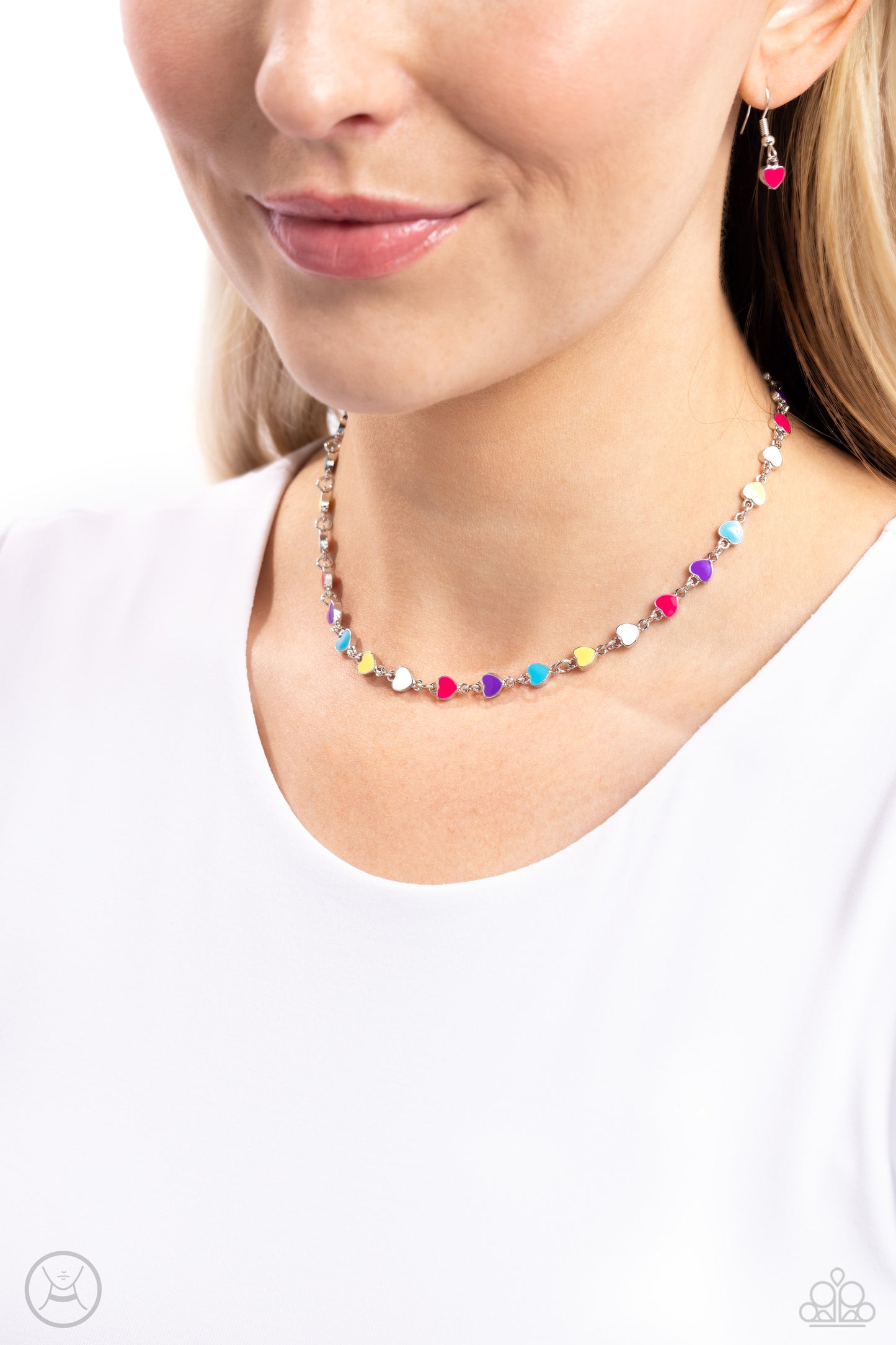 Dancing Dalliance - Multi Hearts Choker Necklace - Paparazzi Accessories