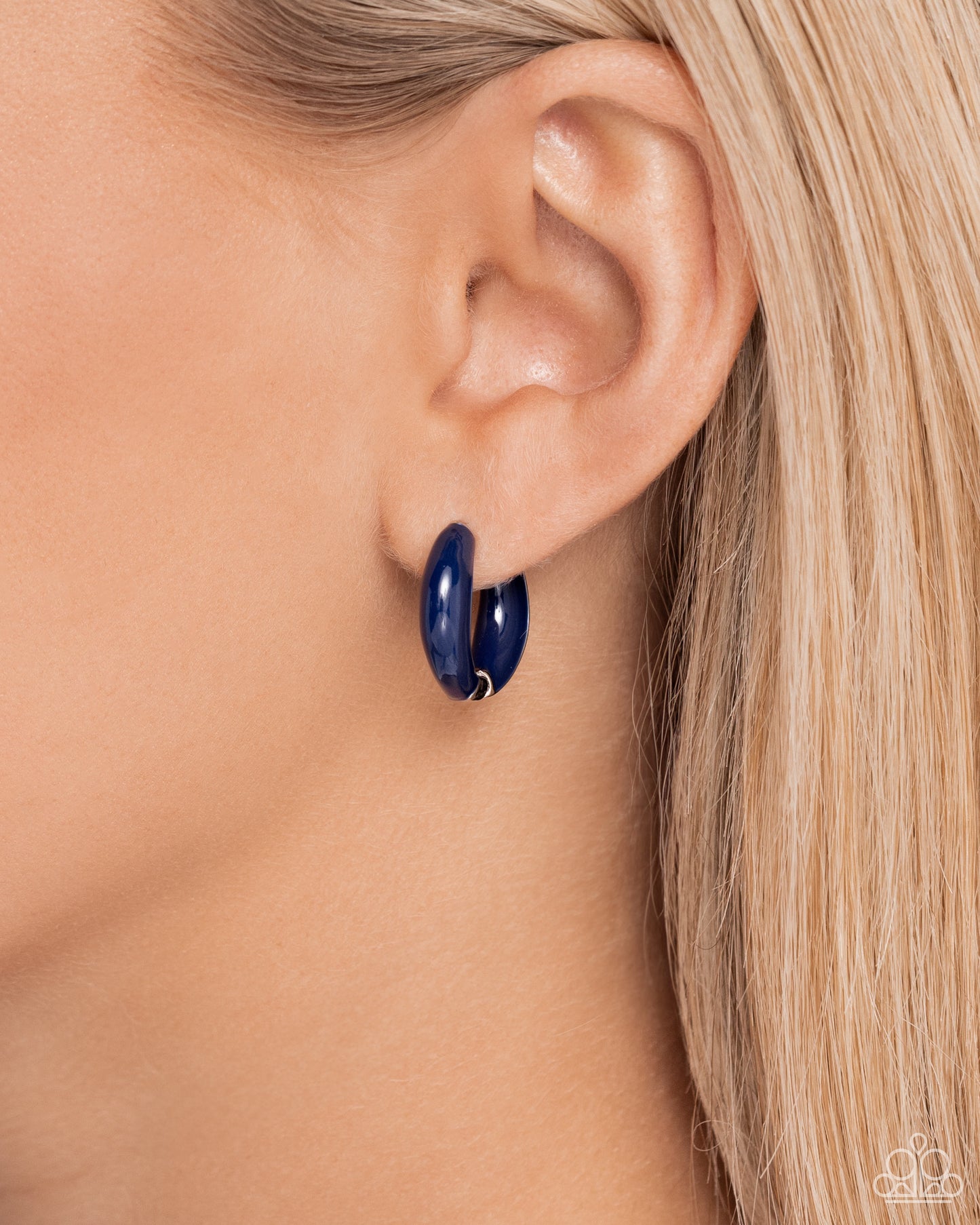 Pivoting Paint - Blue Hinge Hoop Earrings - Paparazzi Accessories
