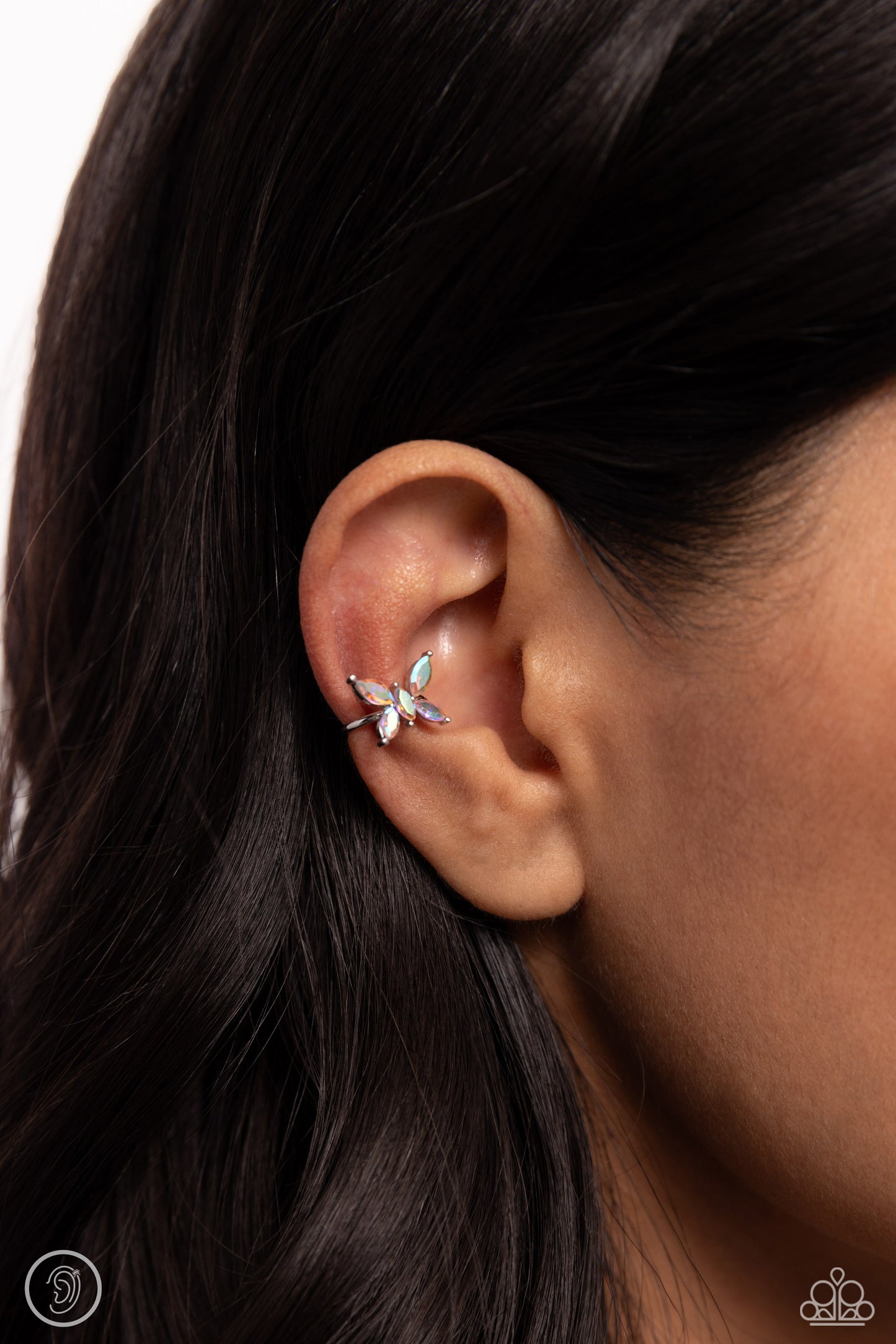 Aerial Advancement - Multi Butterfly Ear Cuff Earrings - Paparazzi Accessories