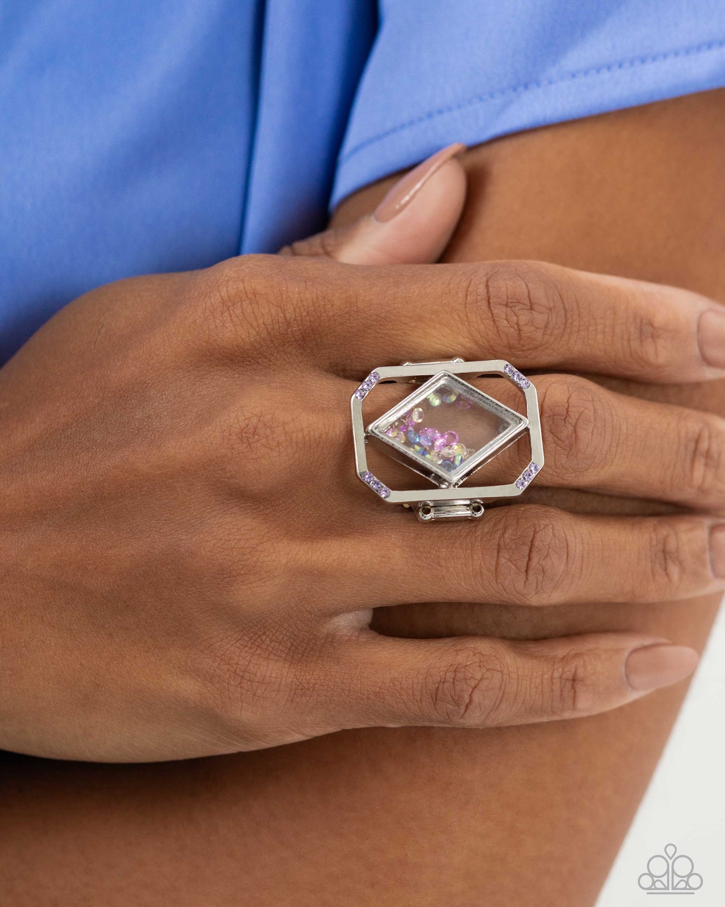 Diamond in the STUFF - Purple Ring - Empower Me Pink Exclusive - Paparazzi Accessories
